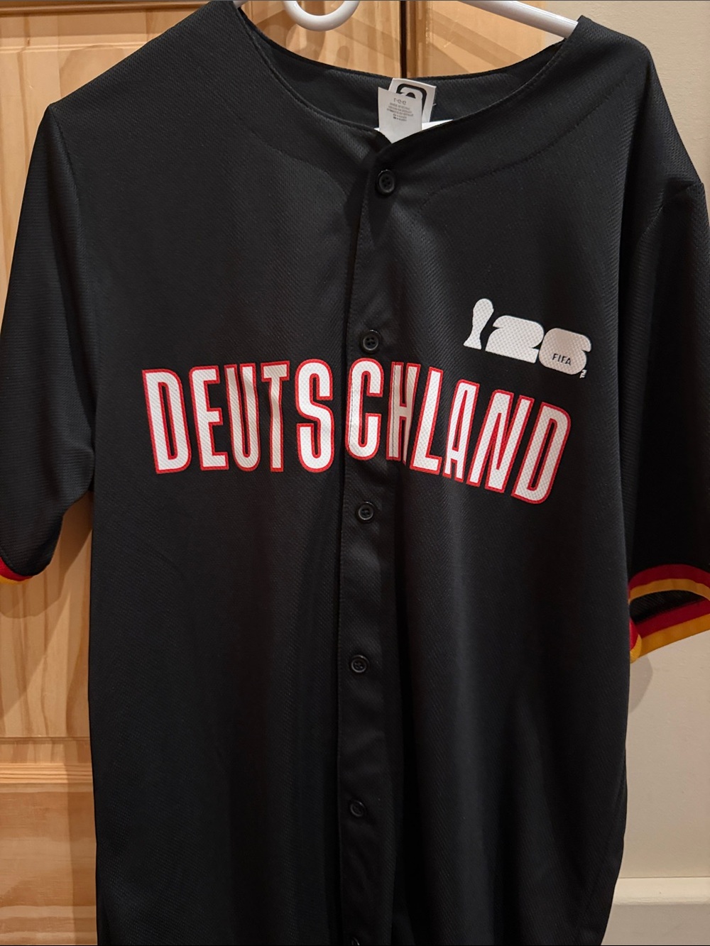 Black "Deutschland" Baseball Jersey with Red Trim , fifa , World Cup jersey